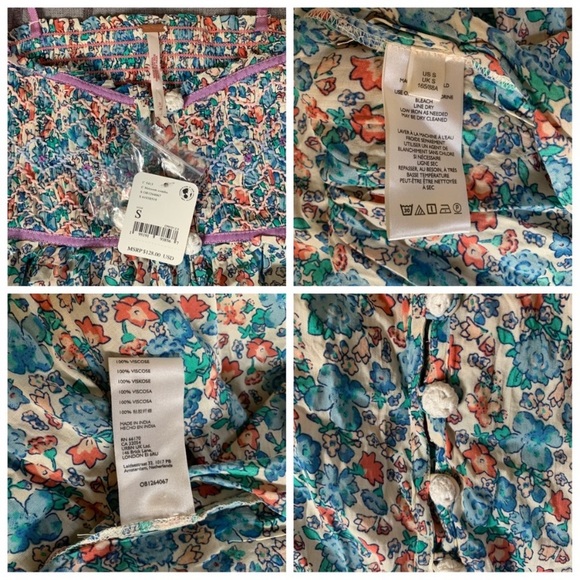 NWT-Free People Boho Floral ButtonFront Midi Dress - Picture 15 of 16